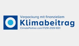 Symbol Logo - Verpackung mit finaziellem Klimabeitrag